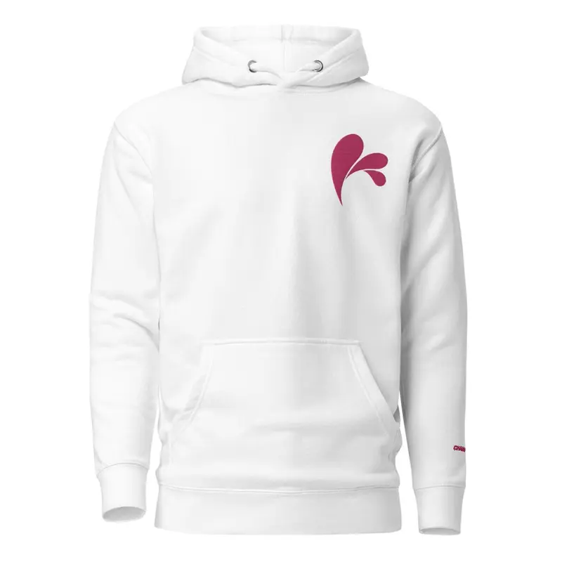 CHAMPSINCE EMBROID HOODIE (WHT/FUCHSIA) 