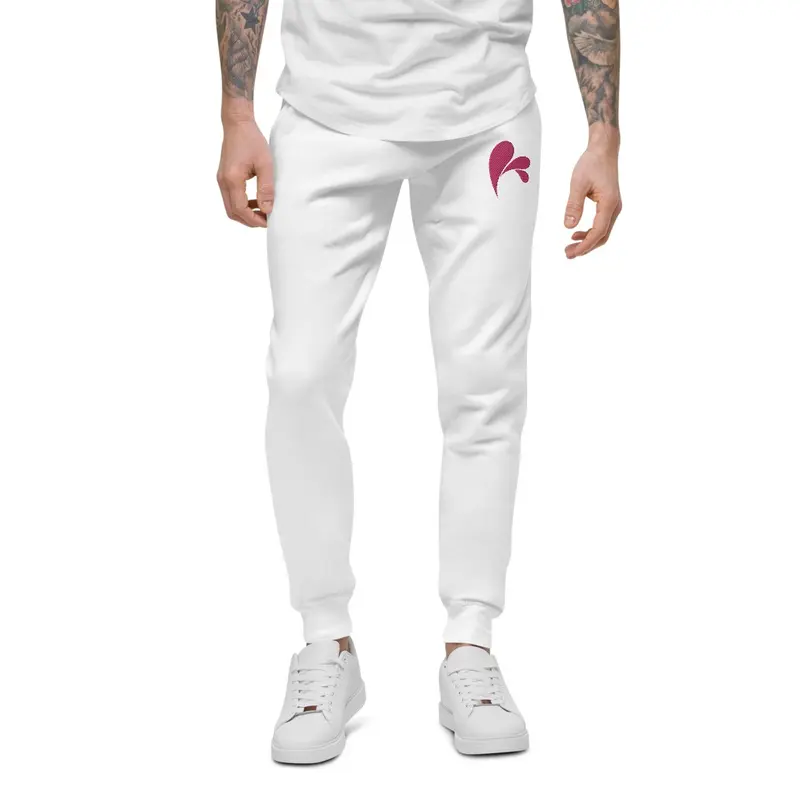 CHAMPSINCE EMBROID JOGGERS (WHT/FUCHSIA)