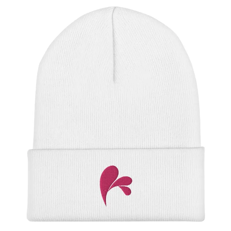 CHAMPSINCE BEANIE (WHITE/FUCHSIA LOGO)